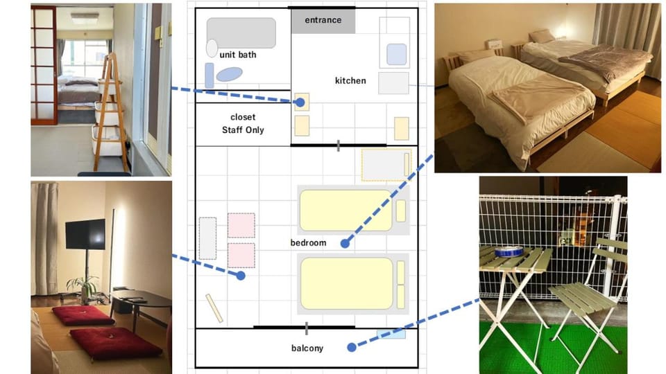Bed, Photo of the whole room, Floor plan, Bedroom, Text overlay