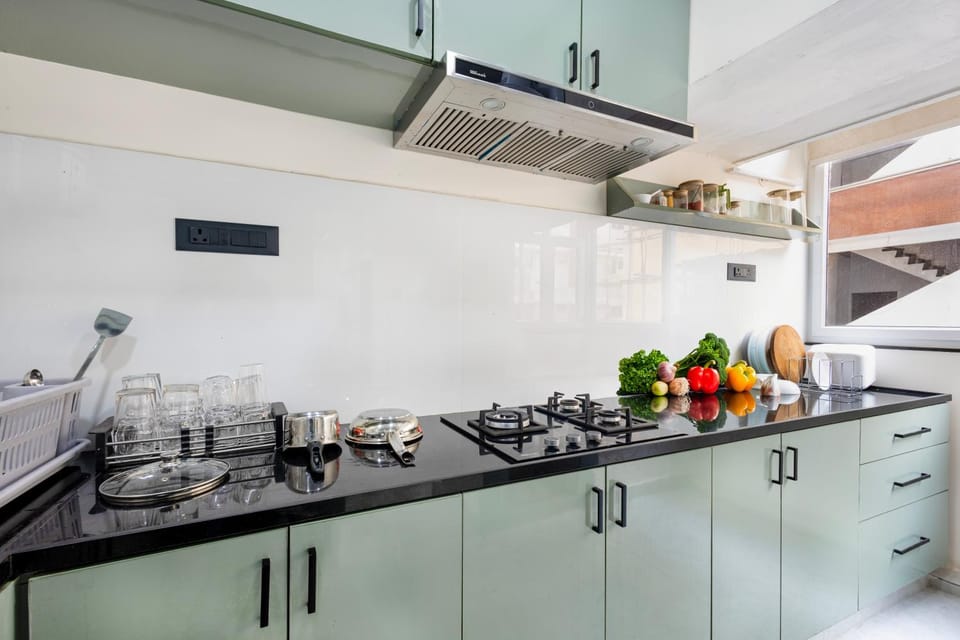 Kitchen or kitchenette, dishwasher, minibar, stove