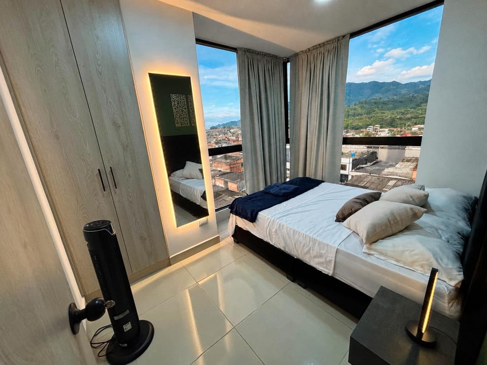 Bed, Natural landscape, View (from property/room), Photo of the whole room, Bedroom, Mountain view