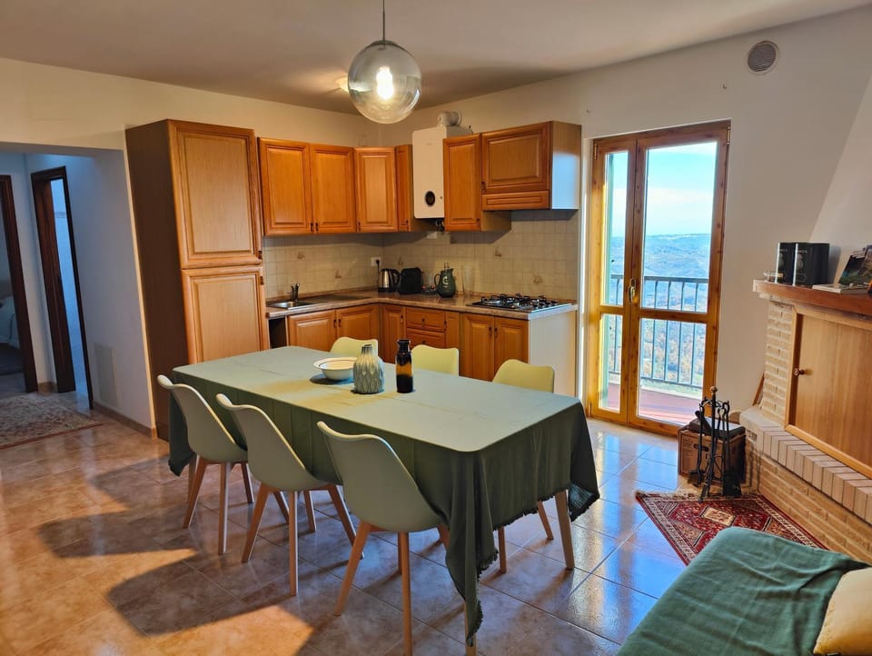Kitchen or kitchenette, Living room, Dining area, stove