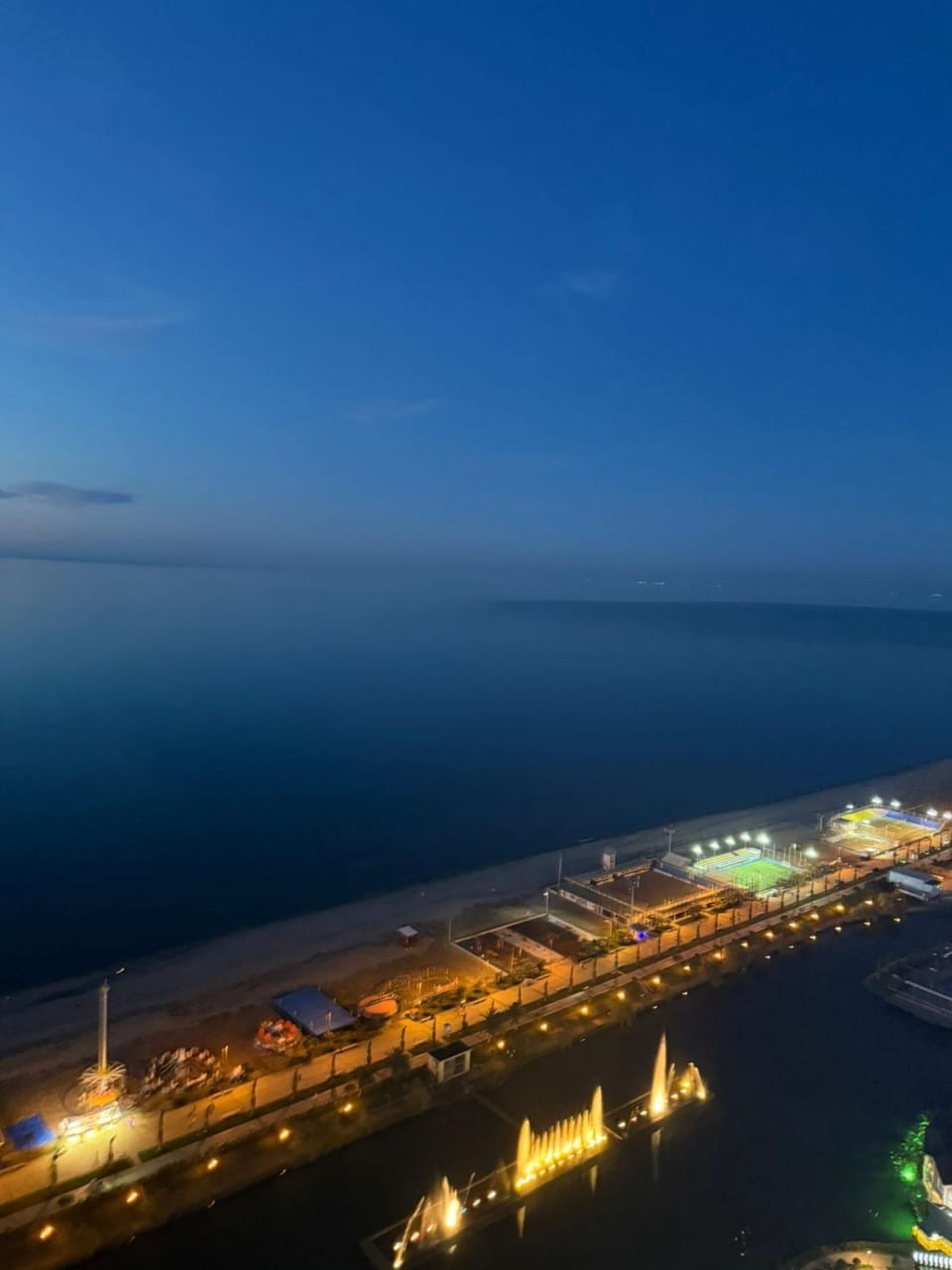 Night, Natural landscape, Bird's eye view, Beach, City view, Sea view