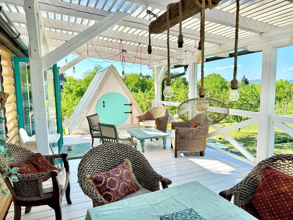 Tiny bohemian lodge at lake Balaton House in Hungary