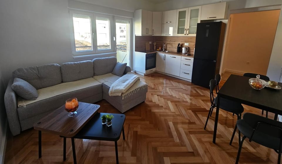 Living room, kitchen