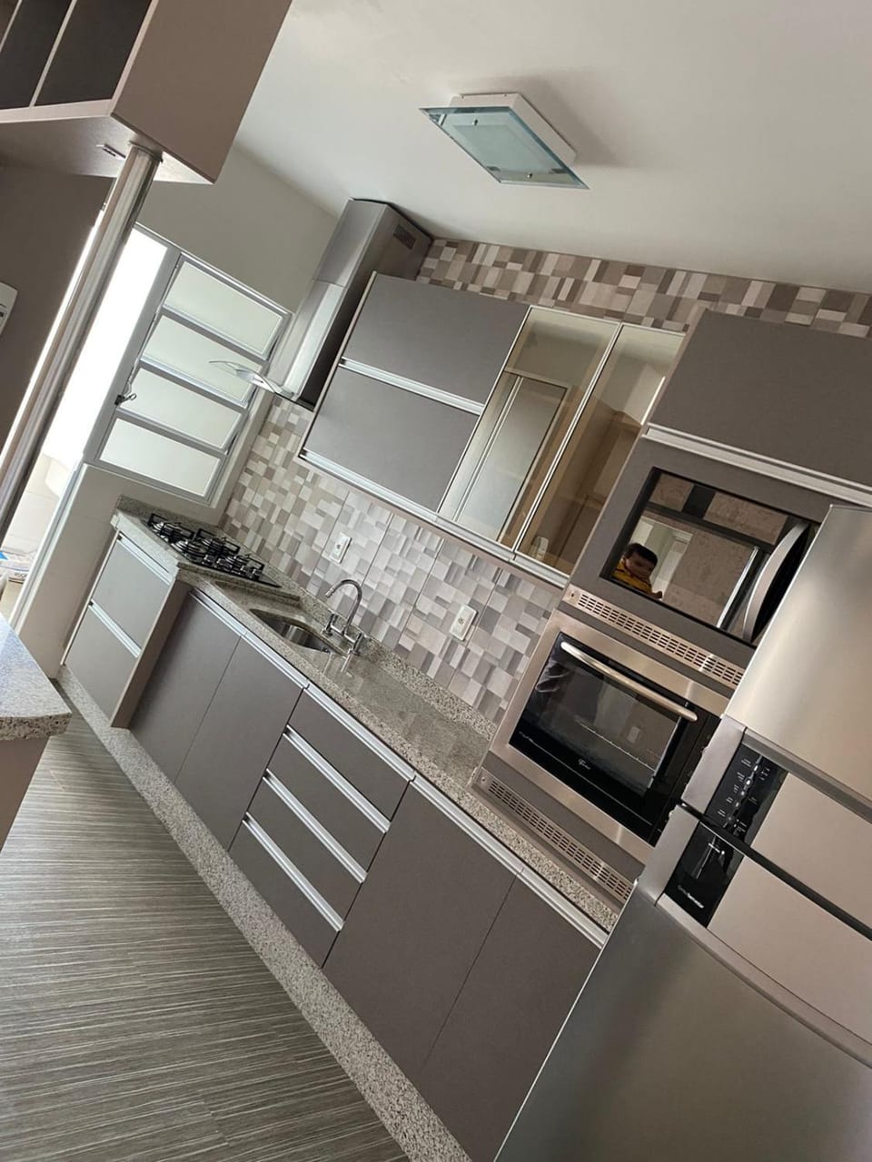 Kitchen or kitchenette, oven, stove