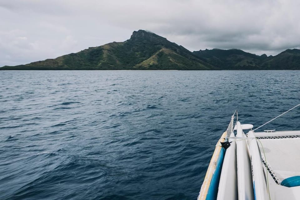 Itusca catamaran charter Docked boat in Western Division, Fiji