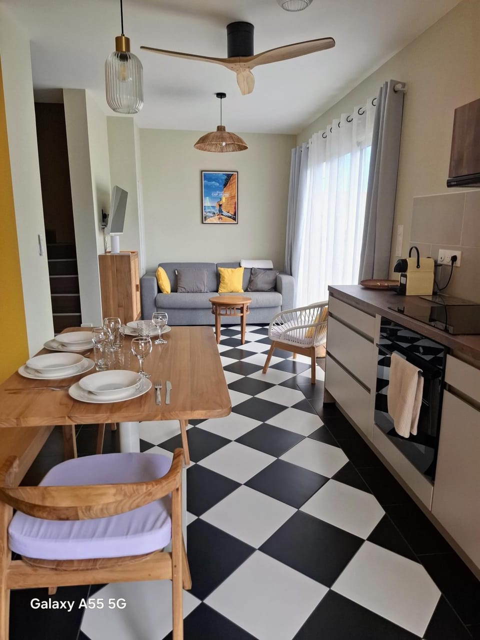 Living room, Seating area, dishwasher, stove, kitchen