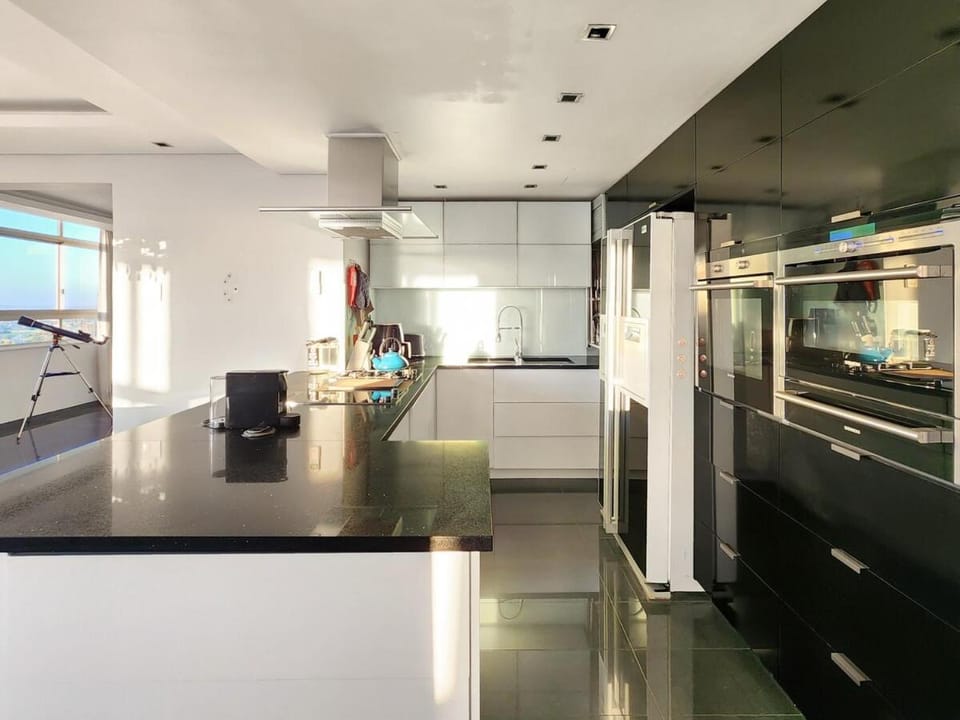 Kitchen or kitchenette, dishwasher, oven, stove