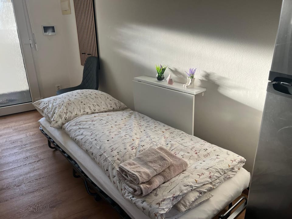 Bed, Photo of the whole room, towels