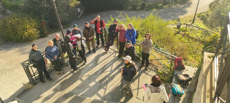 Hiking, group of guests