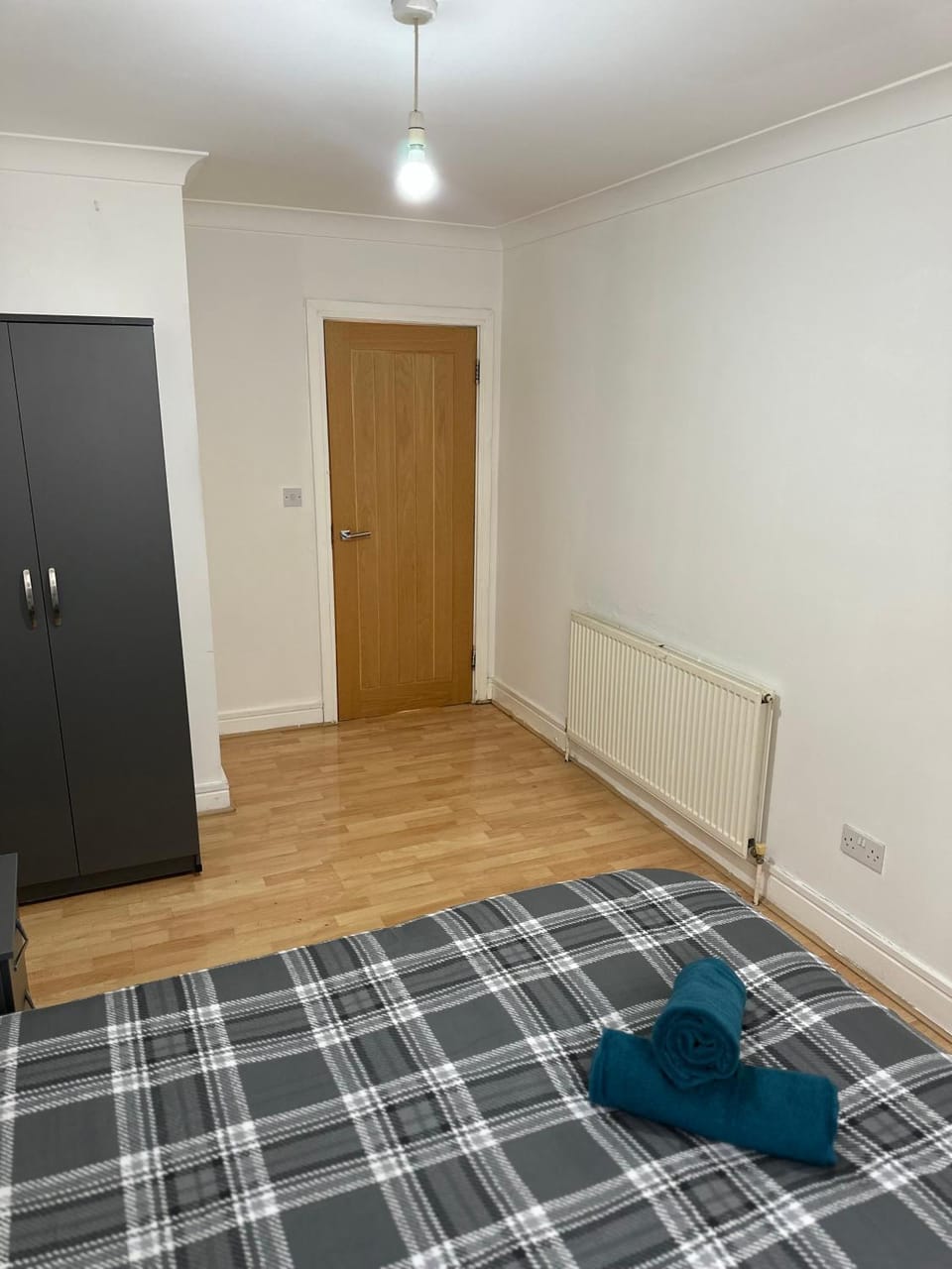 Bed, Photo of the whole room, Bedroom, towels, wardrobe