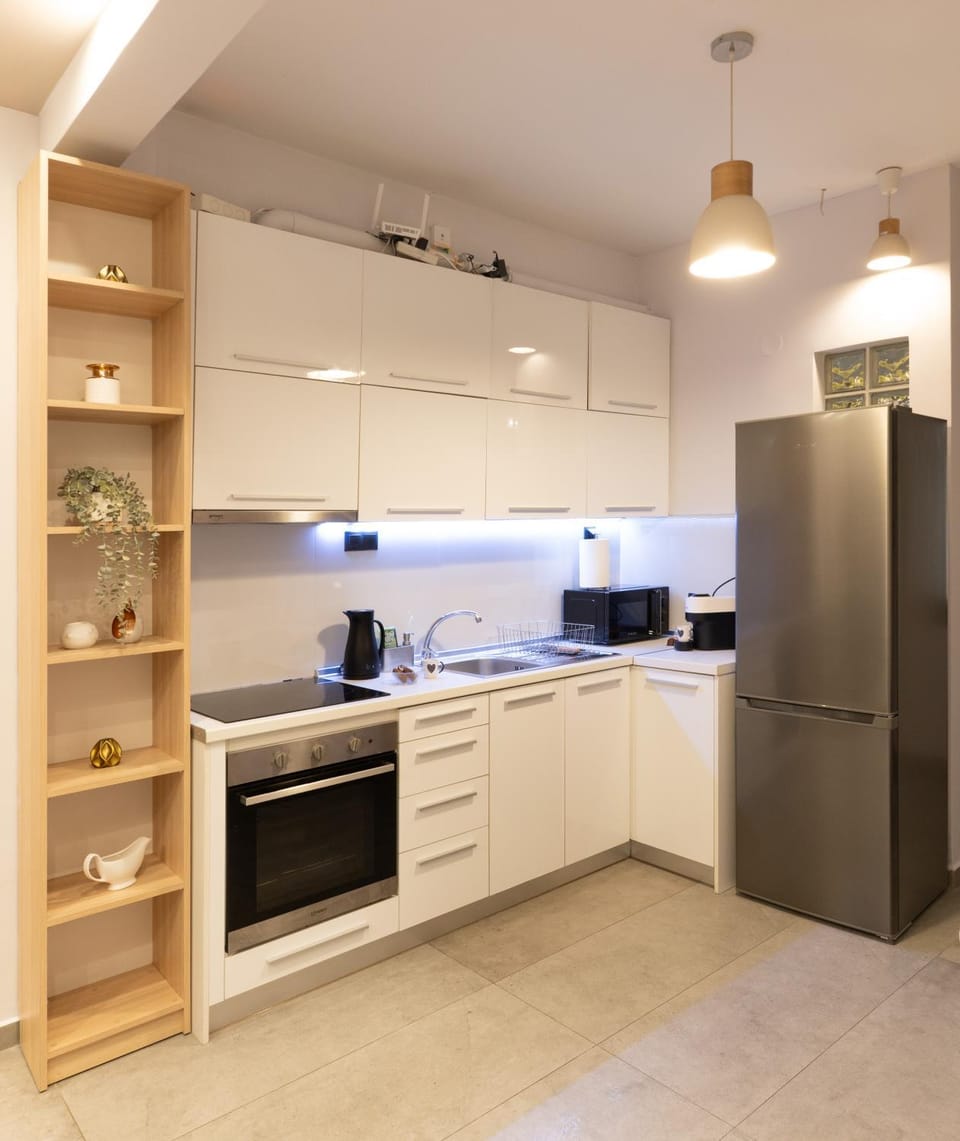 Kitchen or kitchenette, oven, stove, toaster