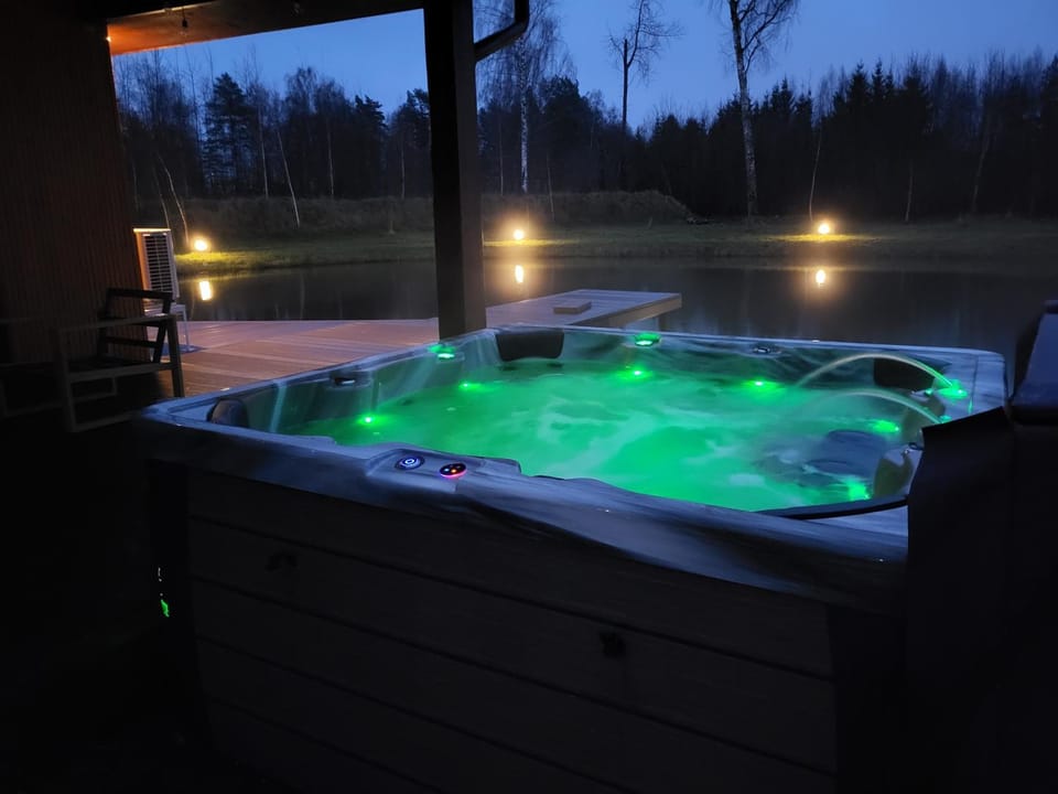 Night, Natural landscape, Hot Tub