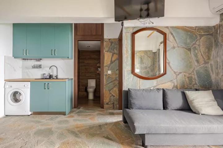 Living room, kitchen