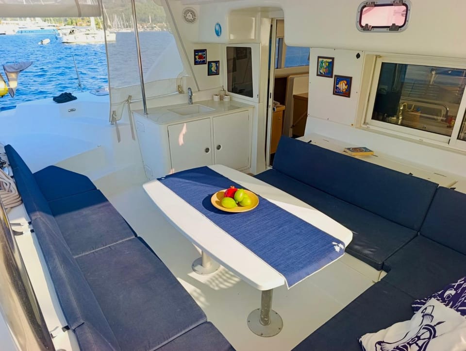 catamaran yatch tour Docked boat in Göcek