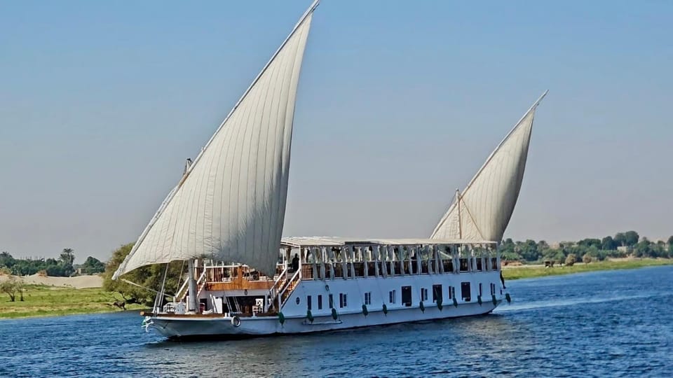 Miss Fatima Dahabiya-Nile Cruise 4 night sailing-Includes English speaking Guide and site seeing -All inclusive excluding alcoholic beverages Docked boat in Luxor