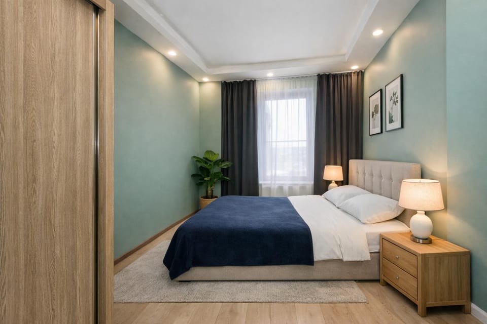 Bed, Photo of the whole room, Bedroom, wardrobe
