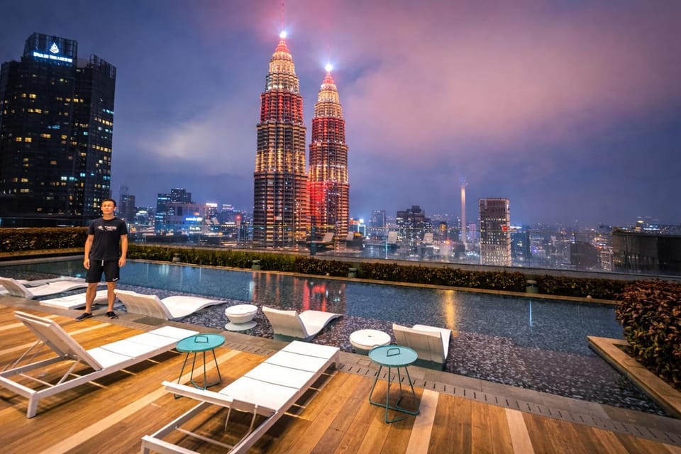 Property building, Night, View (from property/room), Seating area, City view