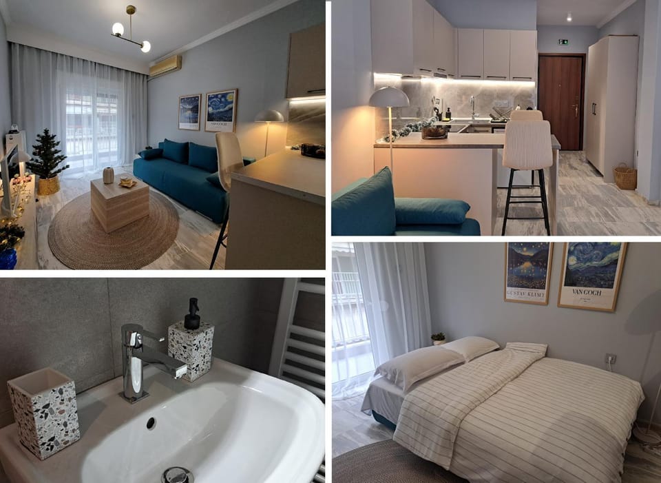 Bed, Bathroom, Living room, Photo of the whole room