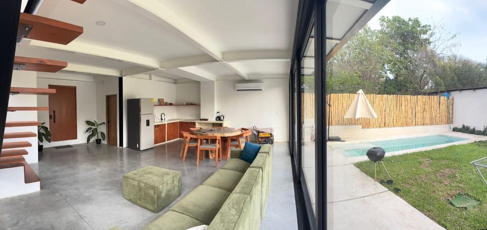 Garden, Living room, Pool view