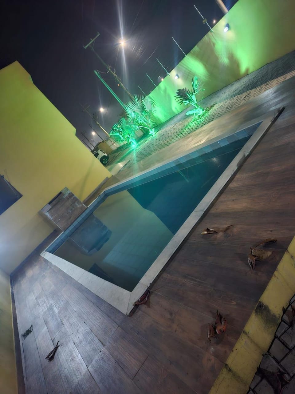 Night, Pool view, Swimming pool