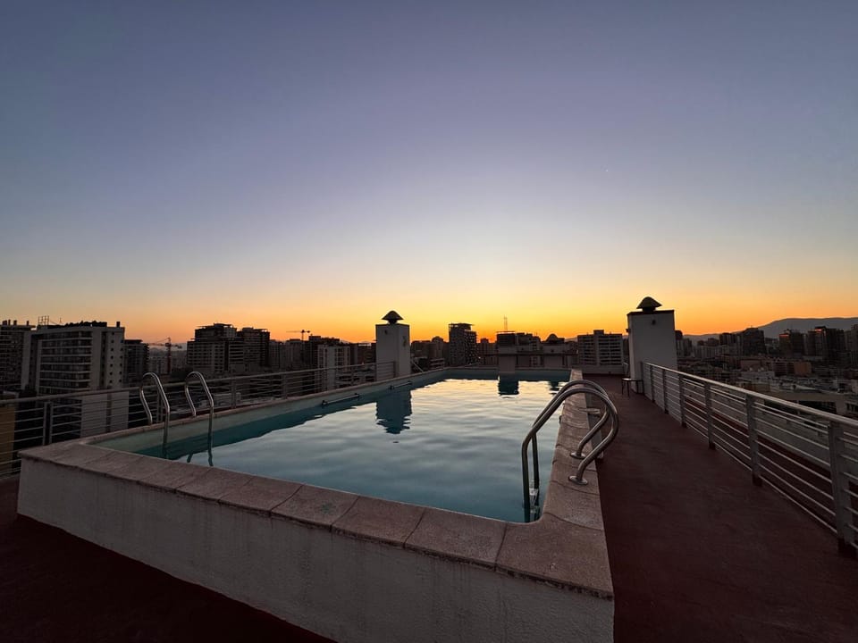 Pool view, Swimming pool, Sunset