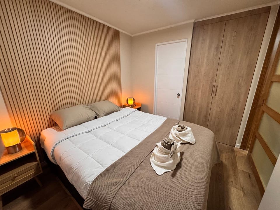 Bed, Photo of the whole room, Bedroom, towels, wardrobe