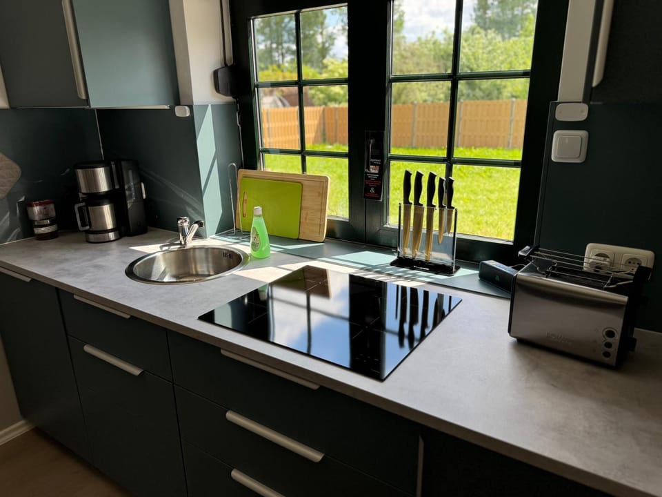 Coffee/tea facilities, Kitchen or kitchenette, Garden view, dishwasher, stove, toaster