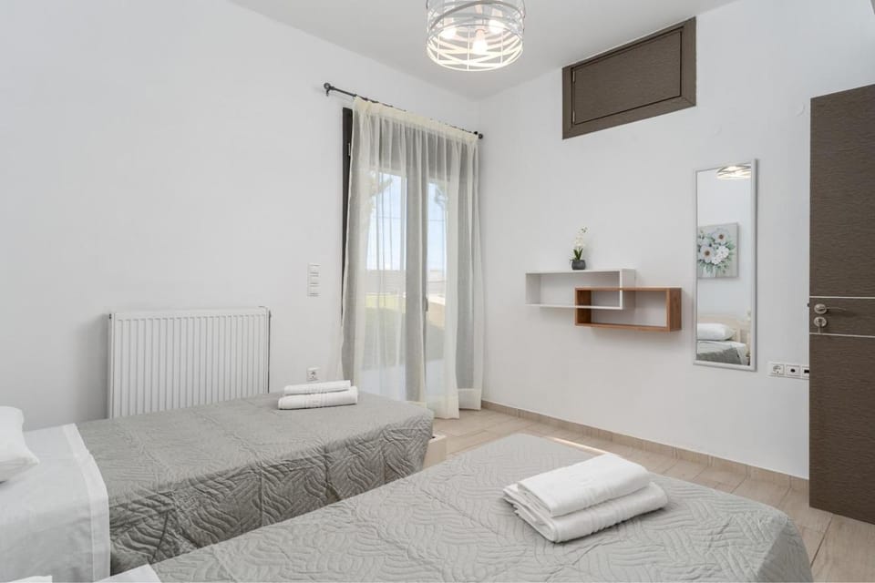 Bed, wardrobe