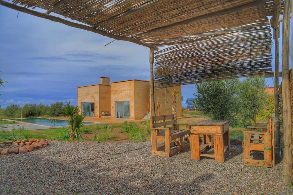 Natural landscape, Garden, Dining area, Pool view