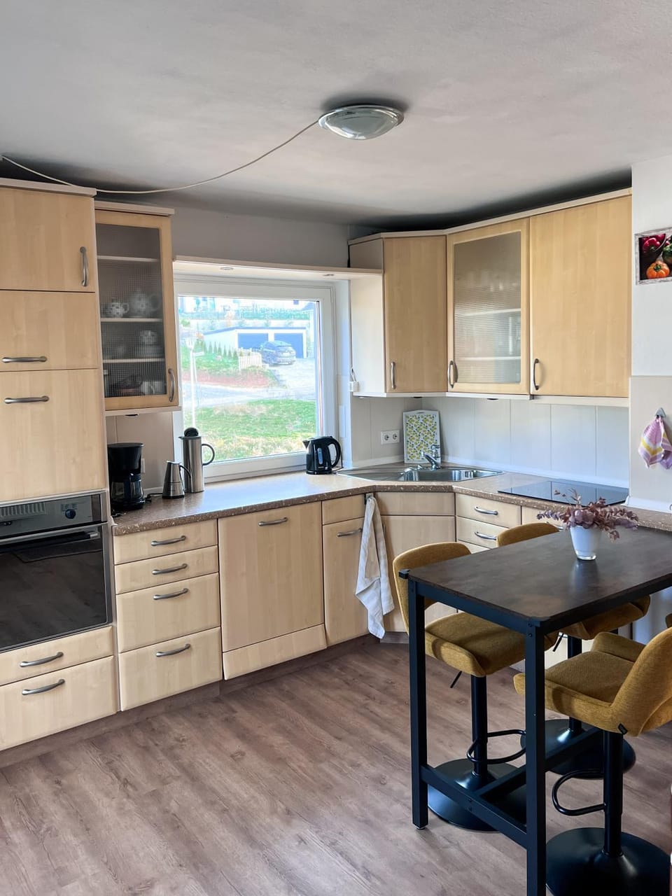 Kitchen or kitchenette, dishwasher, stove