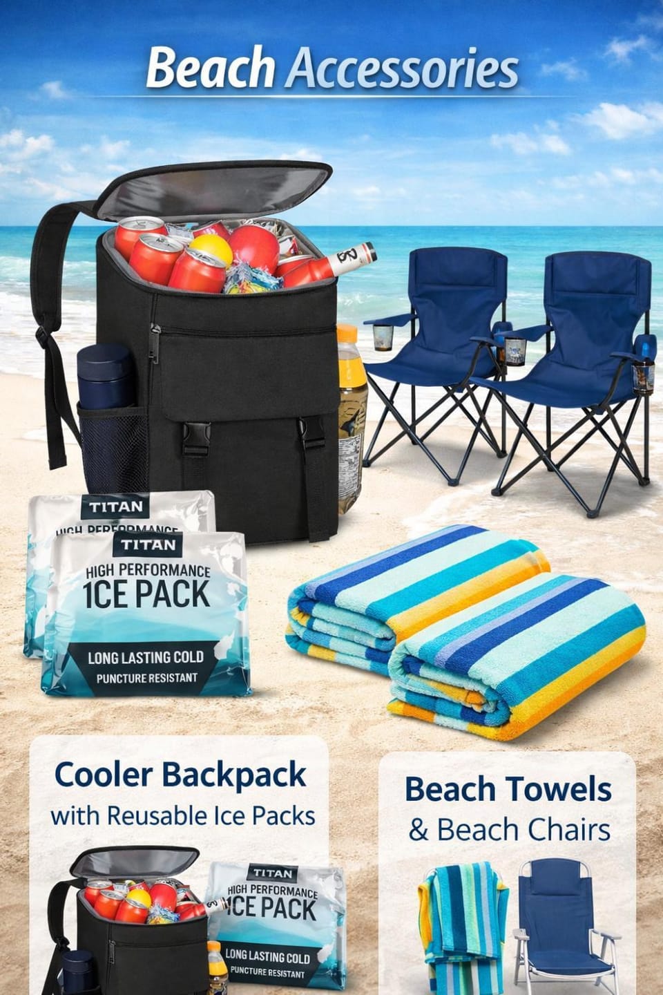 Beach, Swimming pool, towels