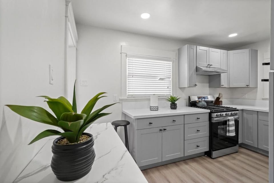 Kitchen or kitchenette, dishwasher, oven