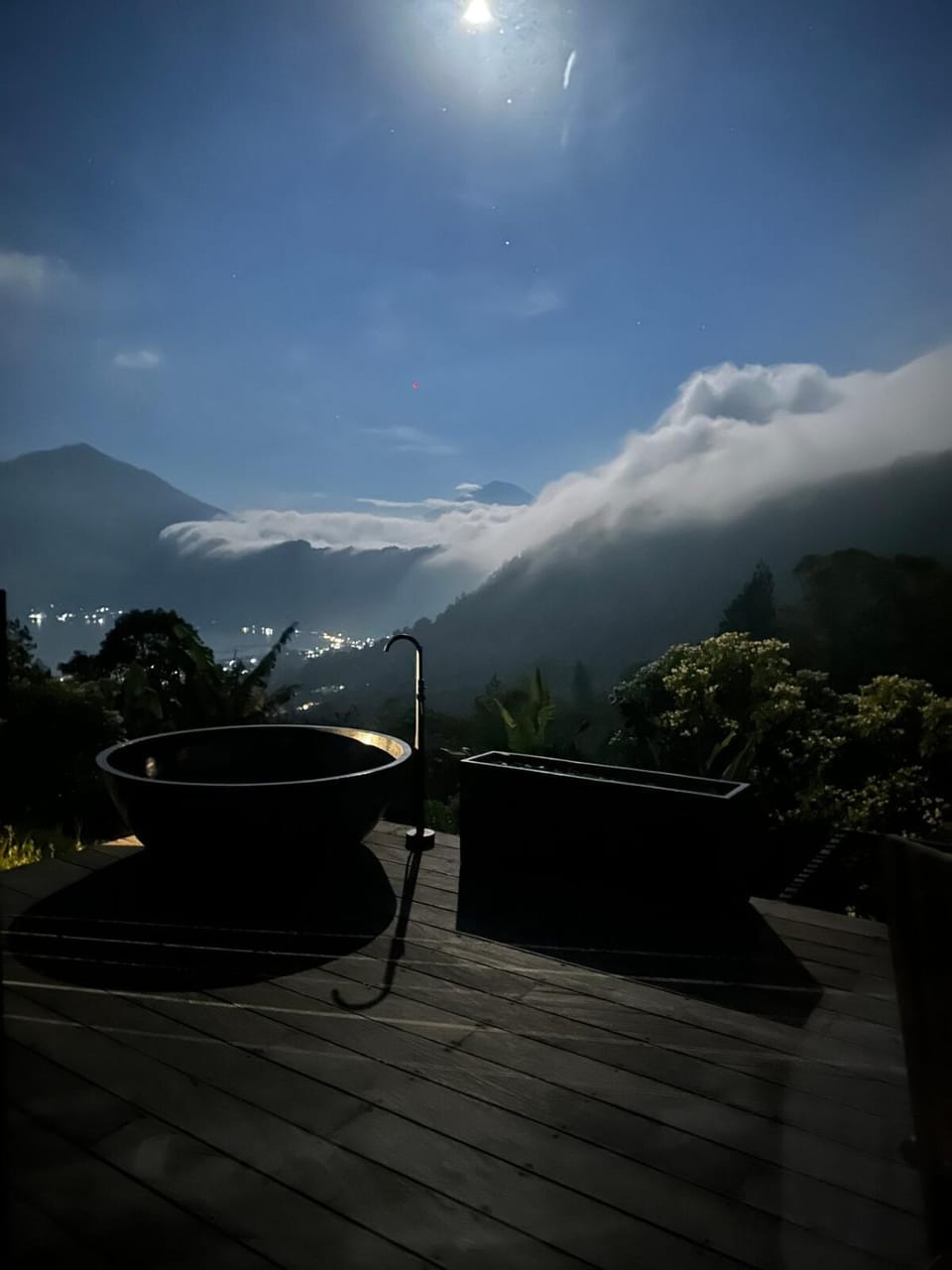 Night, Natural landscape, Lake view, Mountain view