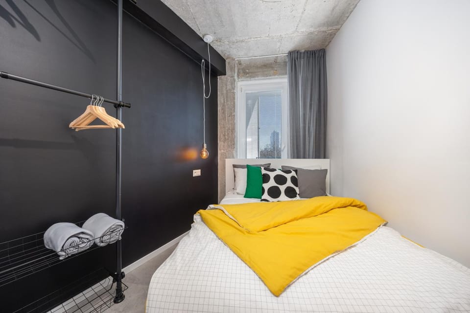 Bed, Photo of the whole room, Bedroom, towels, wardrobe