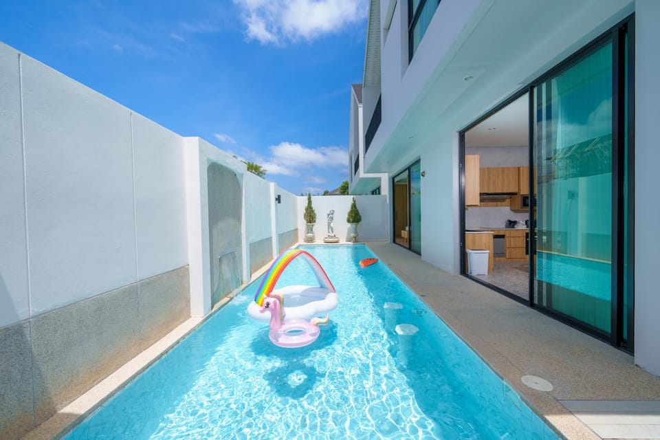 Bangtao's brand new modern luxury pool villas completed in 2025 feature a minimalist design aesthetic and a spacious 12-meter private swimming pool Early bird special offers available Villa in Choeng Thale