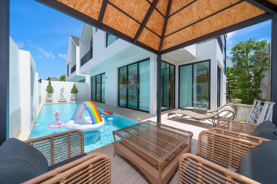 Bangtao's brand new modern luxury pool villas completed in 2025 feature a minimalist design aesthetic and a spacious 12-meter private swimming pool Early bird special offers available Villa in Choeng Thale