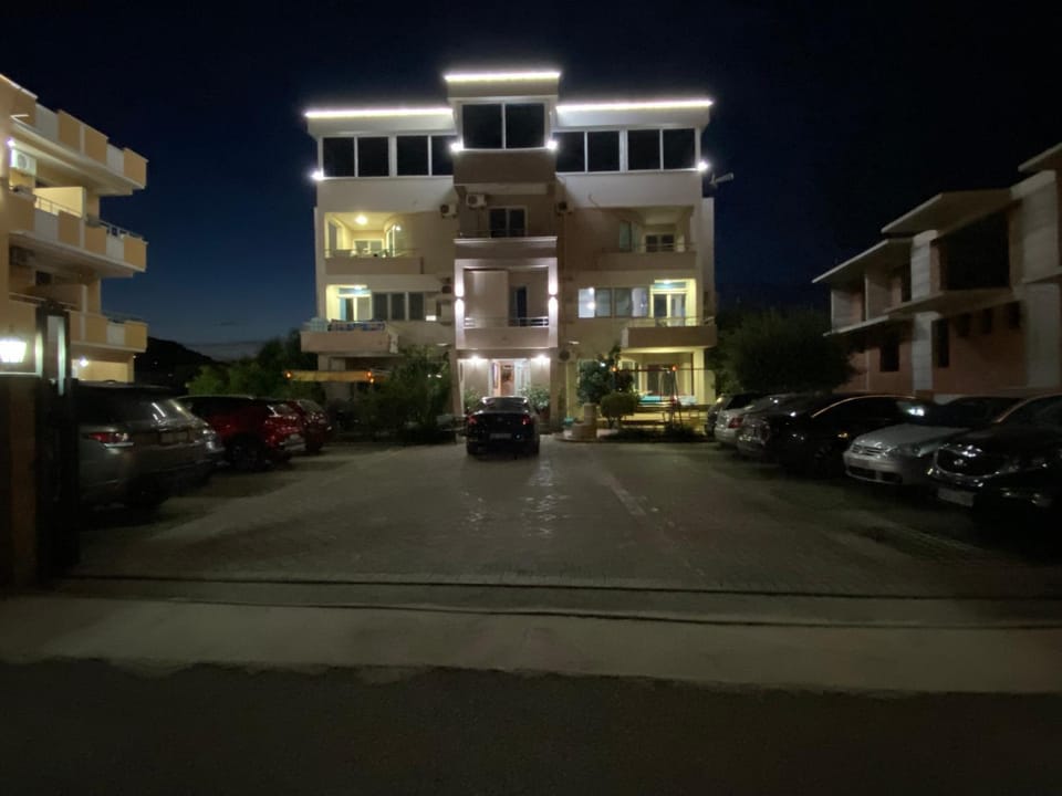 Property building, Night, Parking