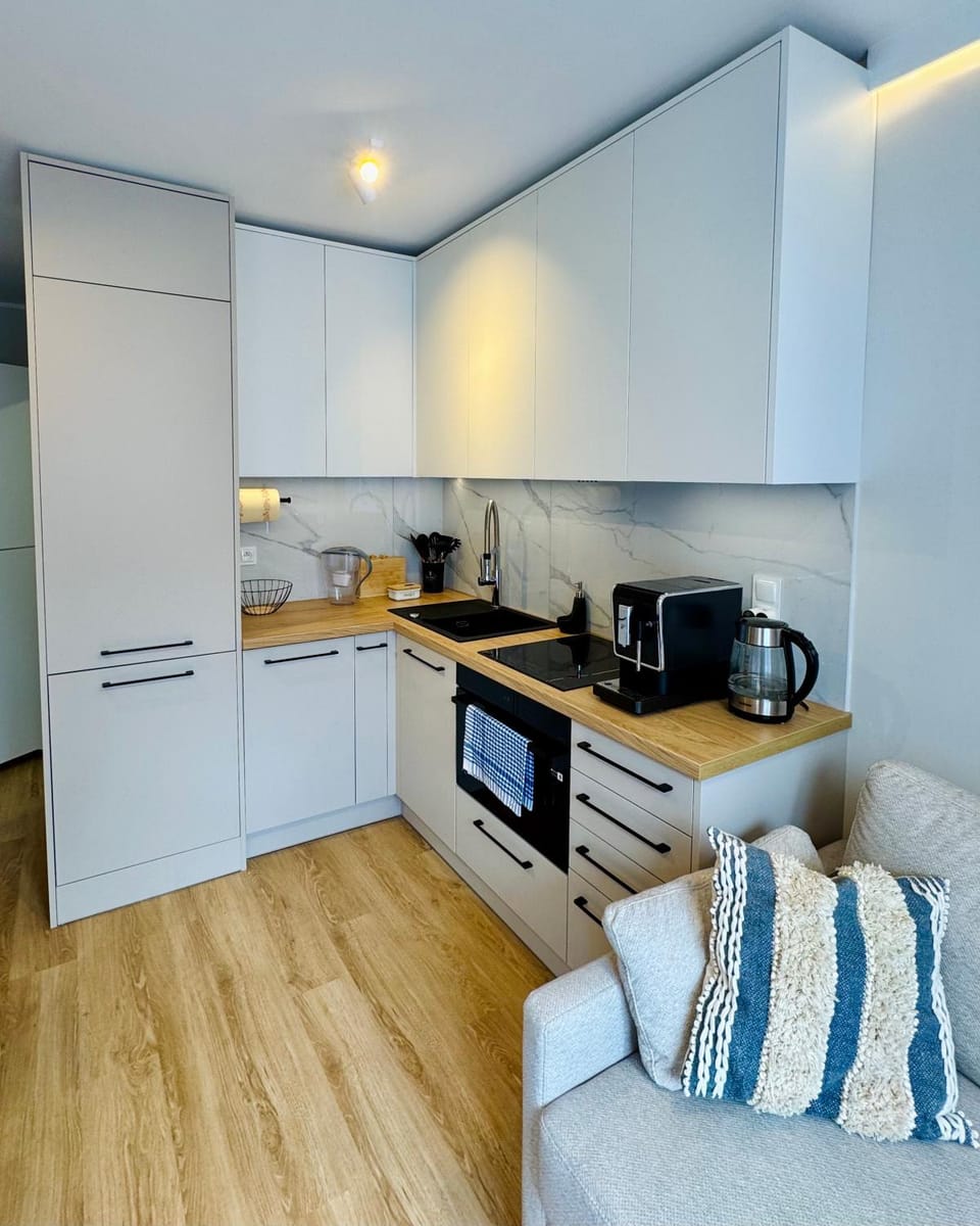 Kitchen or kitchenette, dishwasher, oven, stove