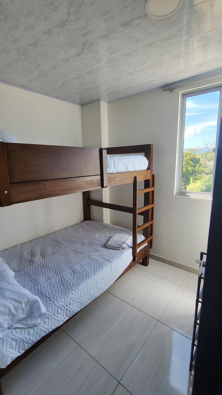 Bed, Garden view, bunk bed