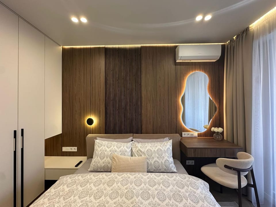 Bed, Bedroom, air conditioner