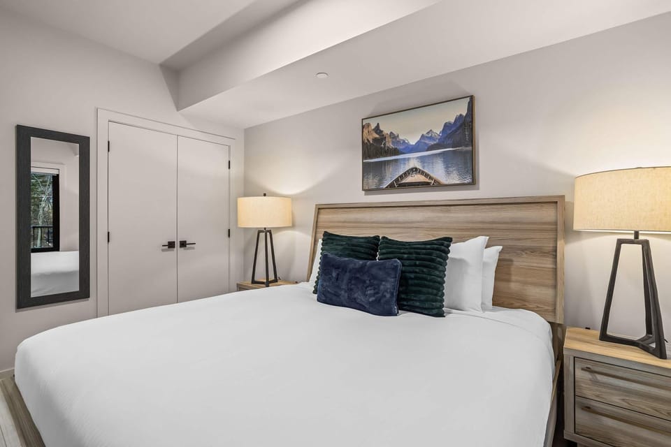 King Beds Fire Place New Build House in Canmore