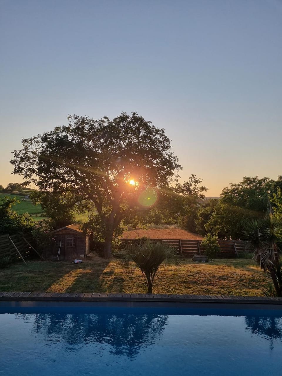 Pool view, Swimming pool, Sunset