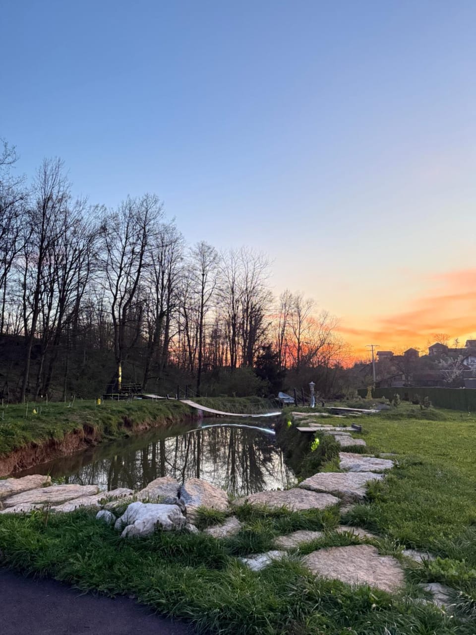 Natural landscape, Lake view, Sunset