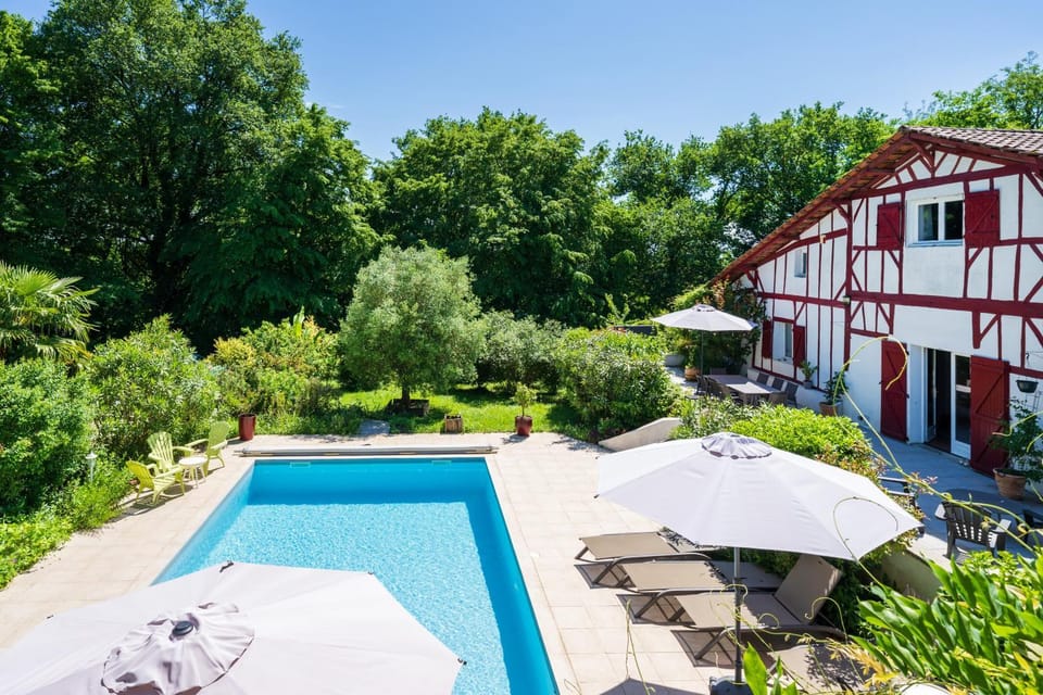Property building, Living room, Swimming pool