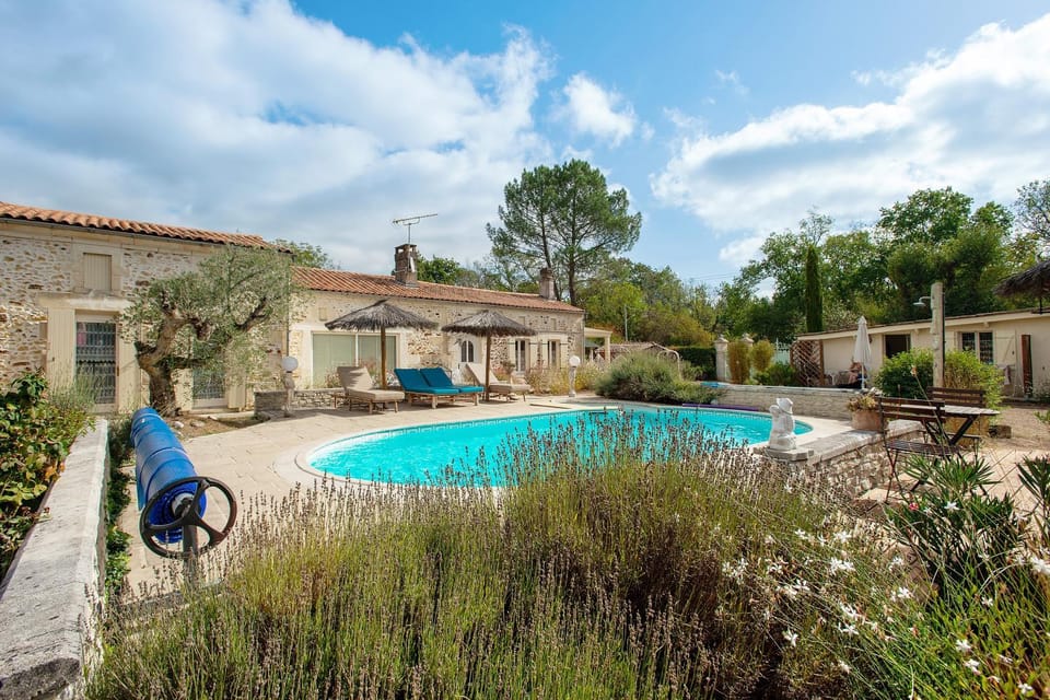 Property building, Living room, Swimming pool