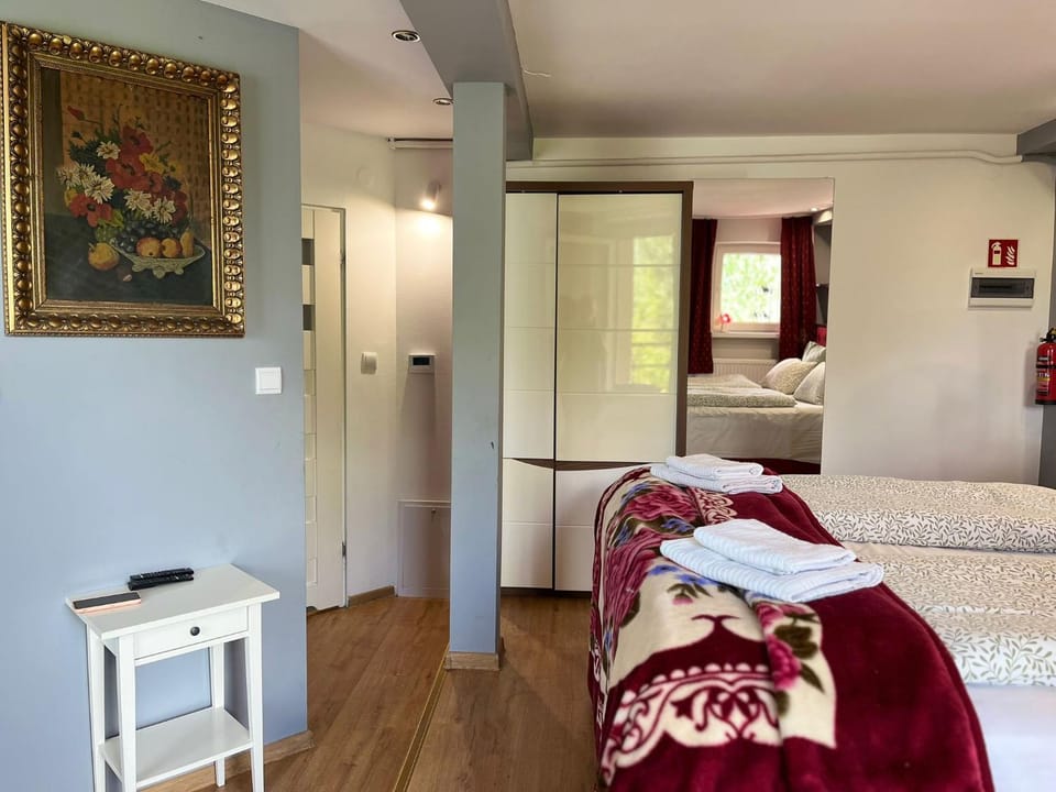 Bed, Photo of the whole room, Bedroom, towels, wardrobe