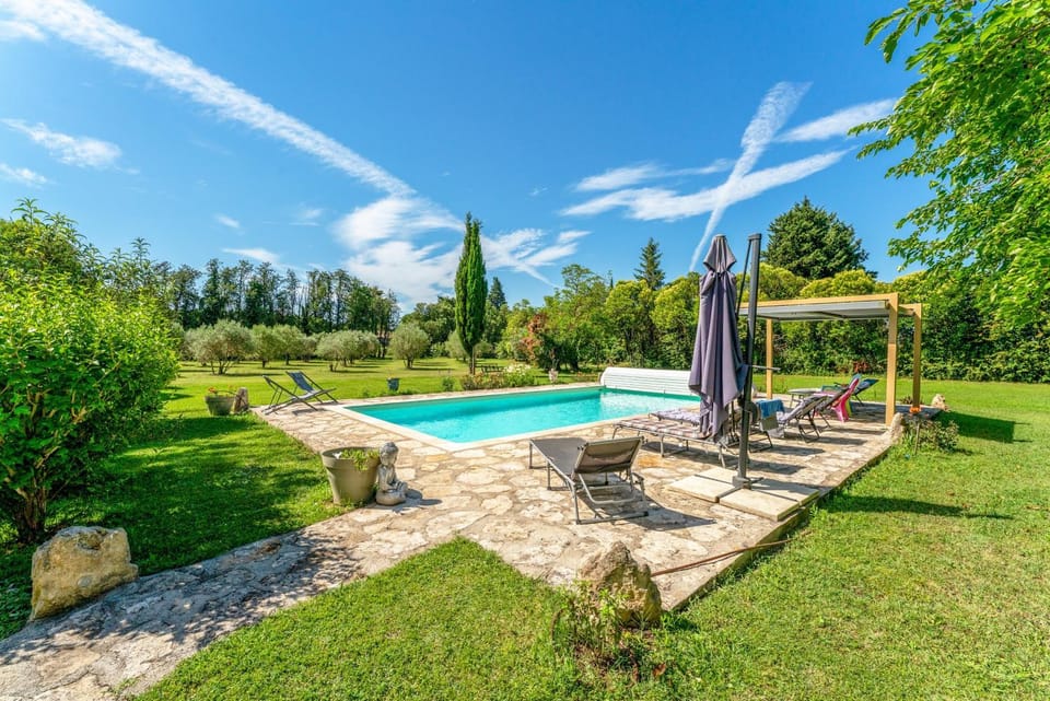 Property building, Living room, Swimming pool
