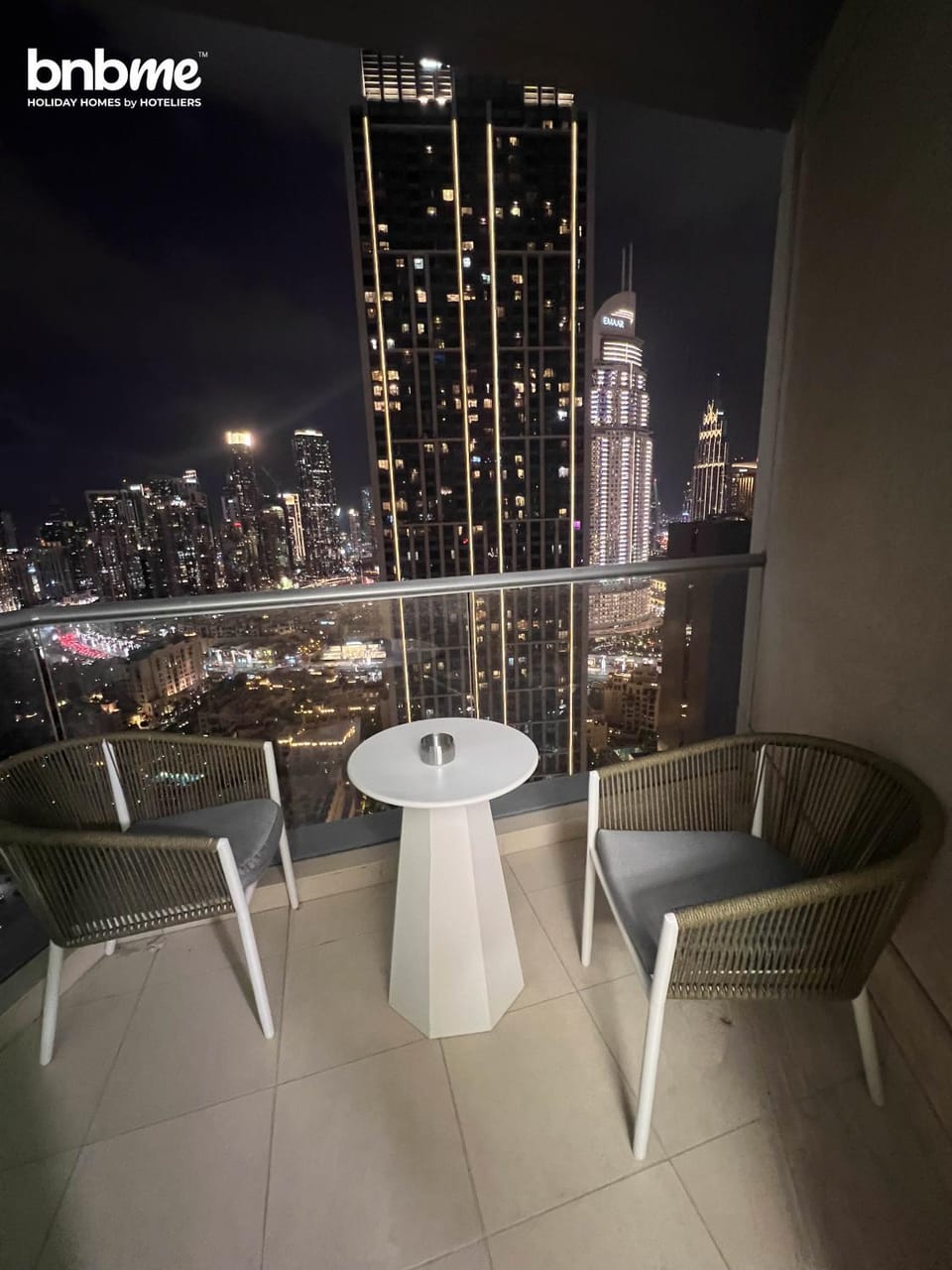 Night, Seating area, City view