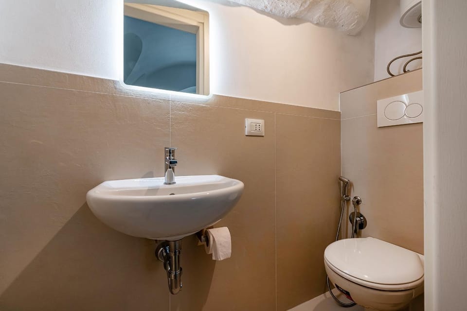 Toilet, Bathroom, hair dryier, towels