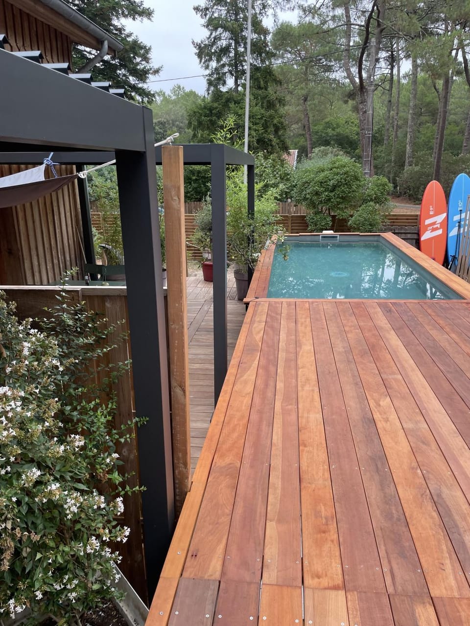 Property building, Living room, Swimming pool